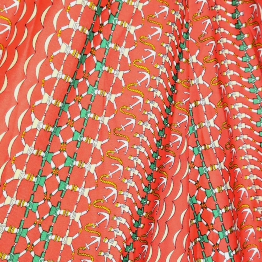 Vintage Sailor Anchor Novelty Print Maxi Skirt